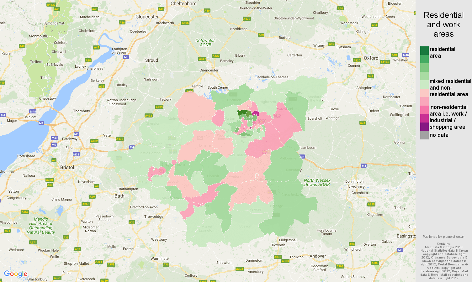 Swindon residential areas map