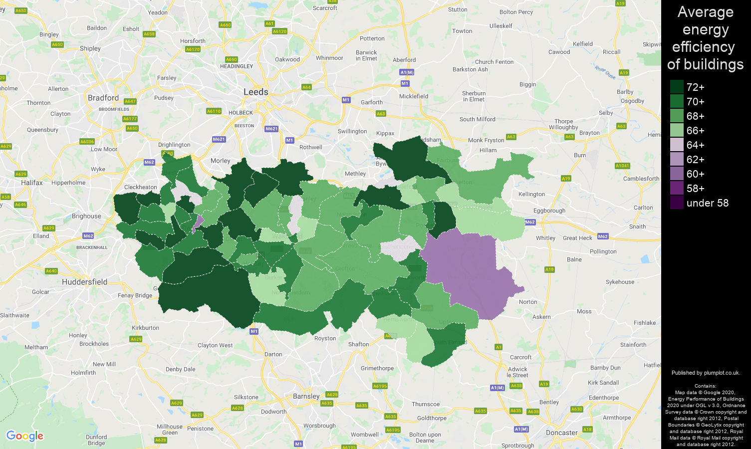 Wakefield map of energy efficiency of flats