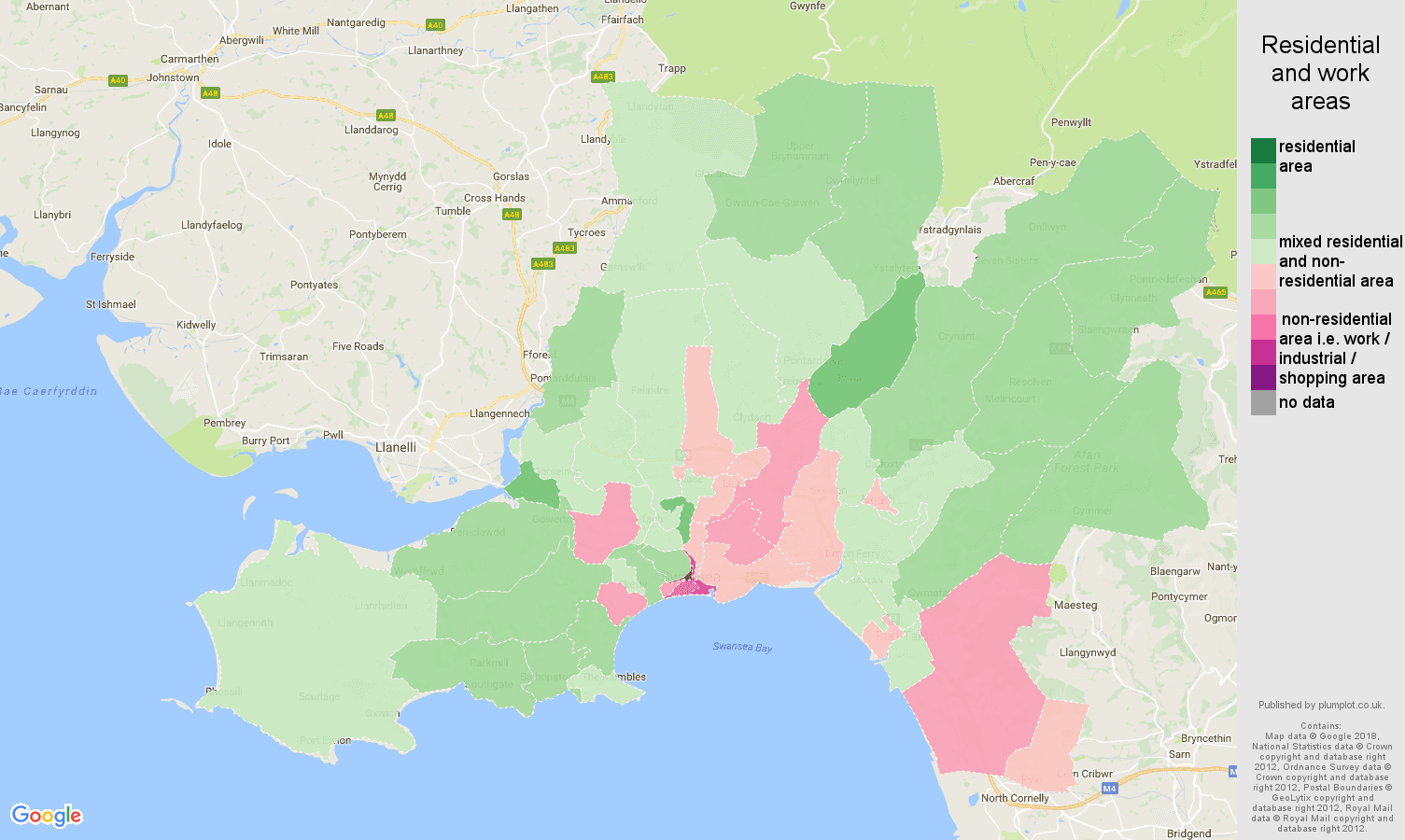 West Glamorgan residential areas map