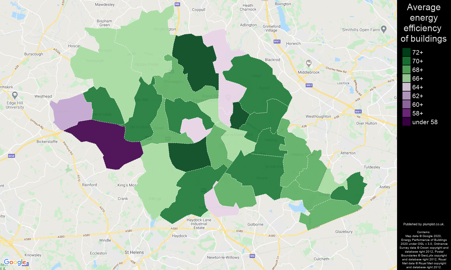 Wigan map of energy efficiency of flats