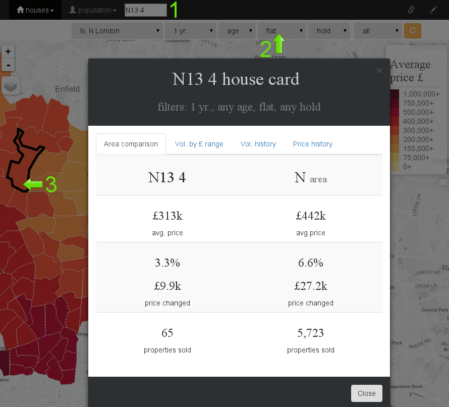 North London house price map