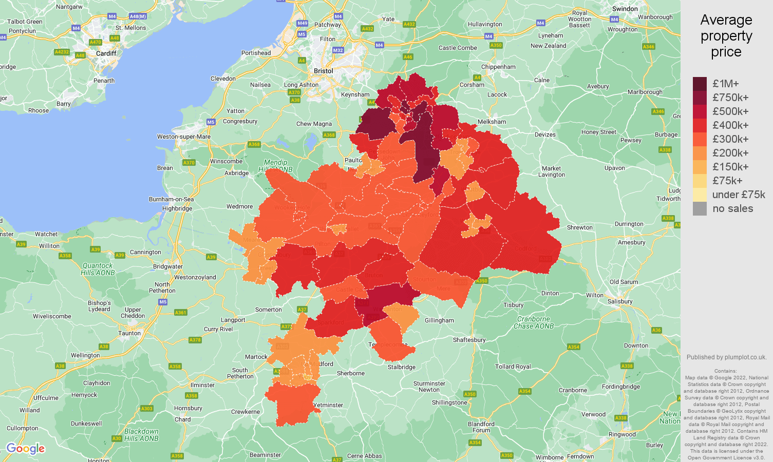 Bath house prices map