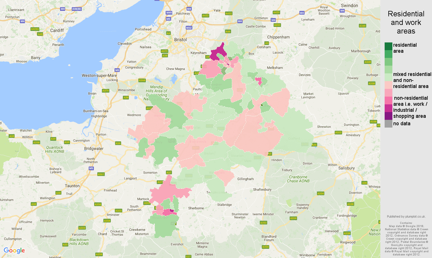 areas around bath