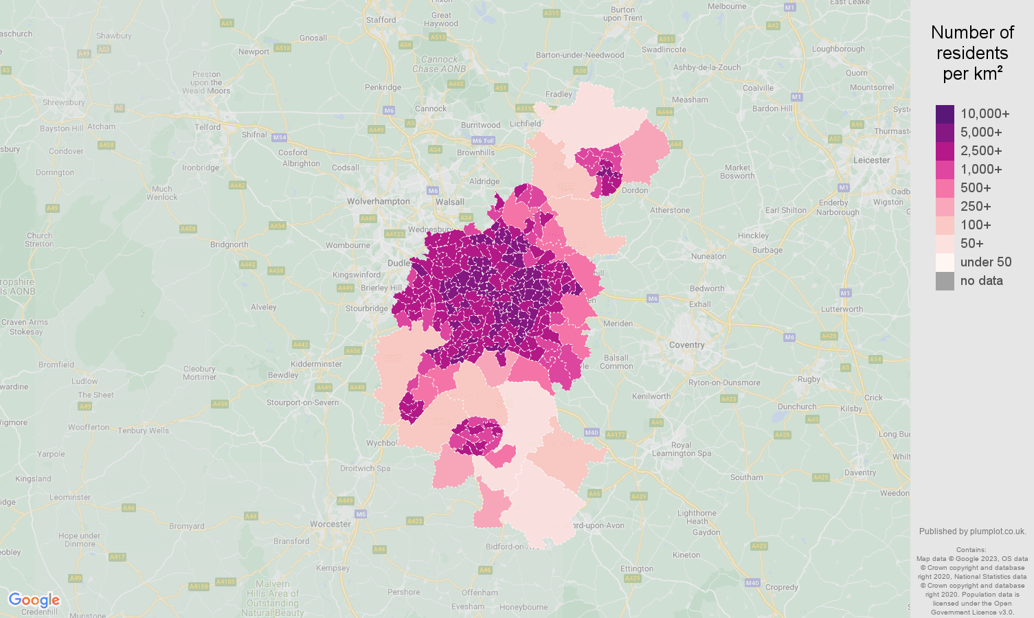 Birmingham population stats in maps and graphs.