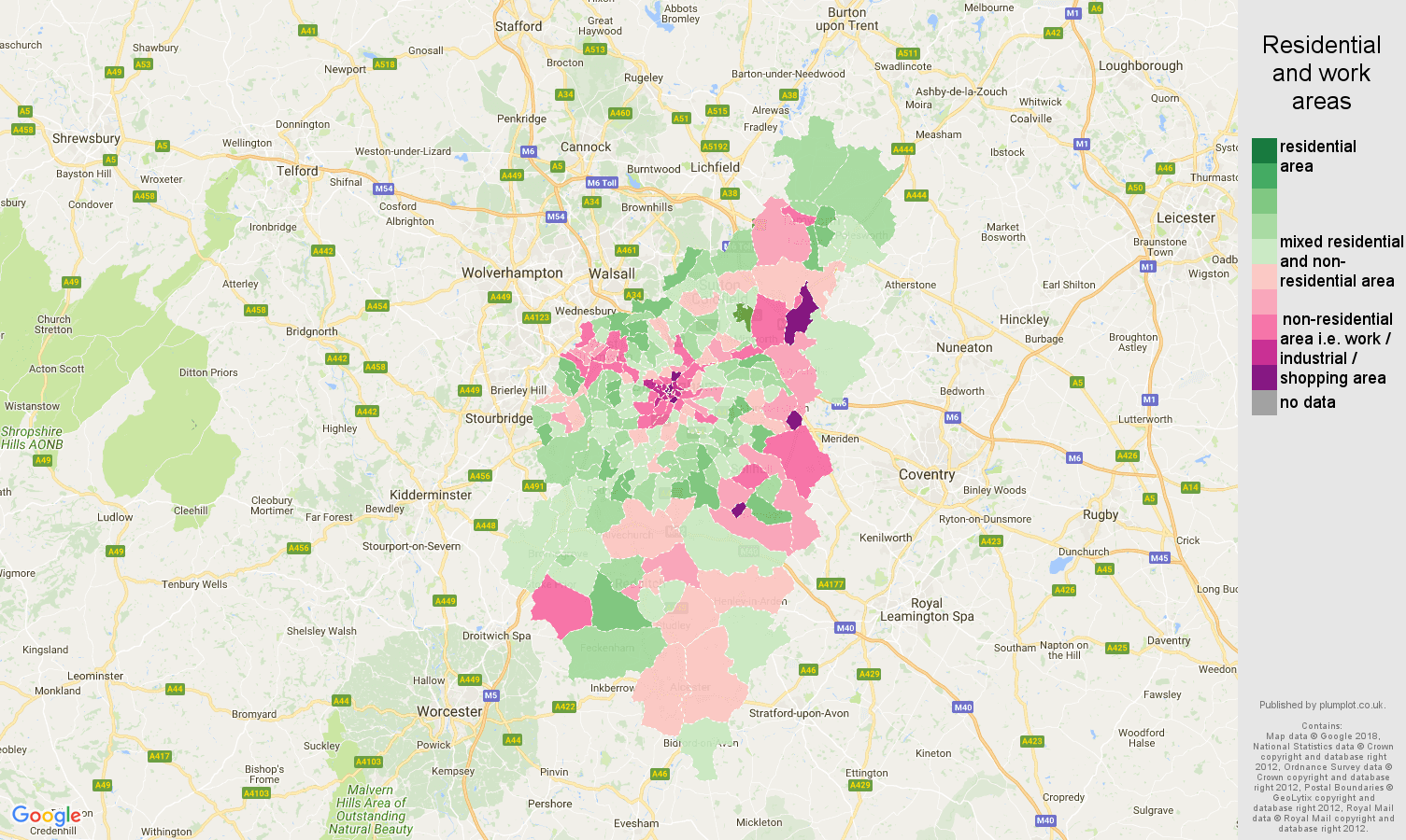 Birmingham residential areas map