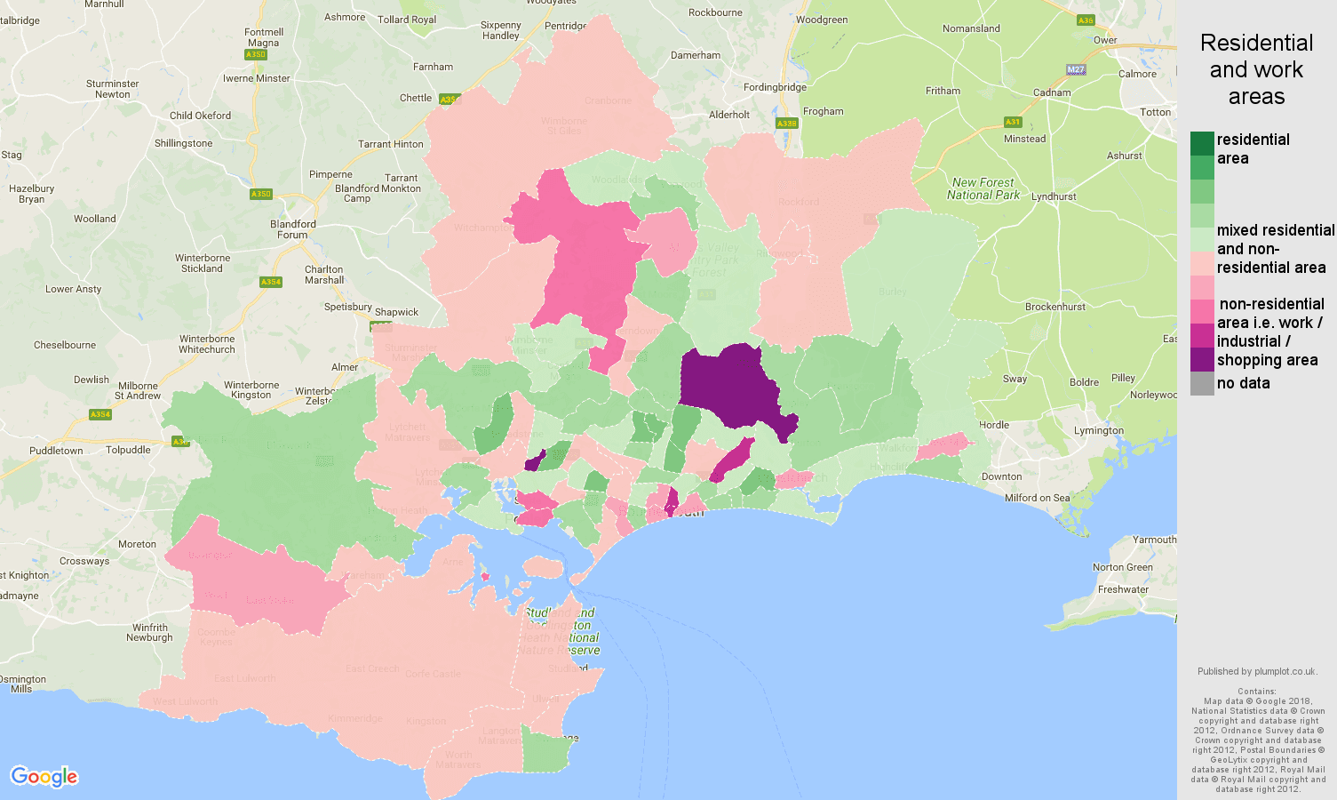 Bournemouth residential areas map