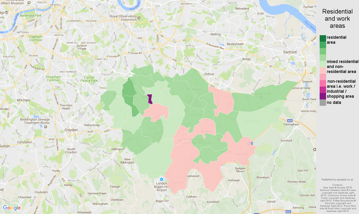Bromley residential areas map