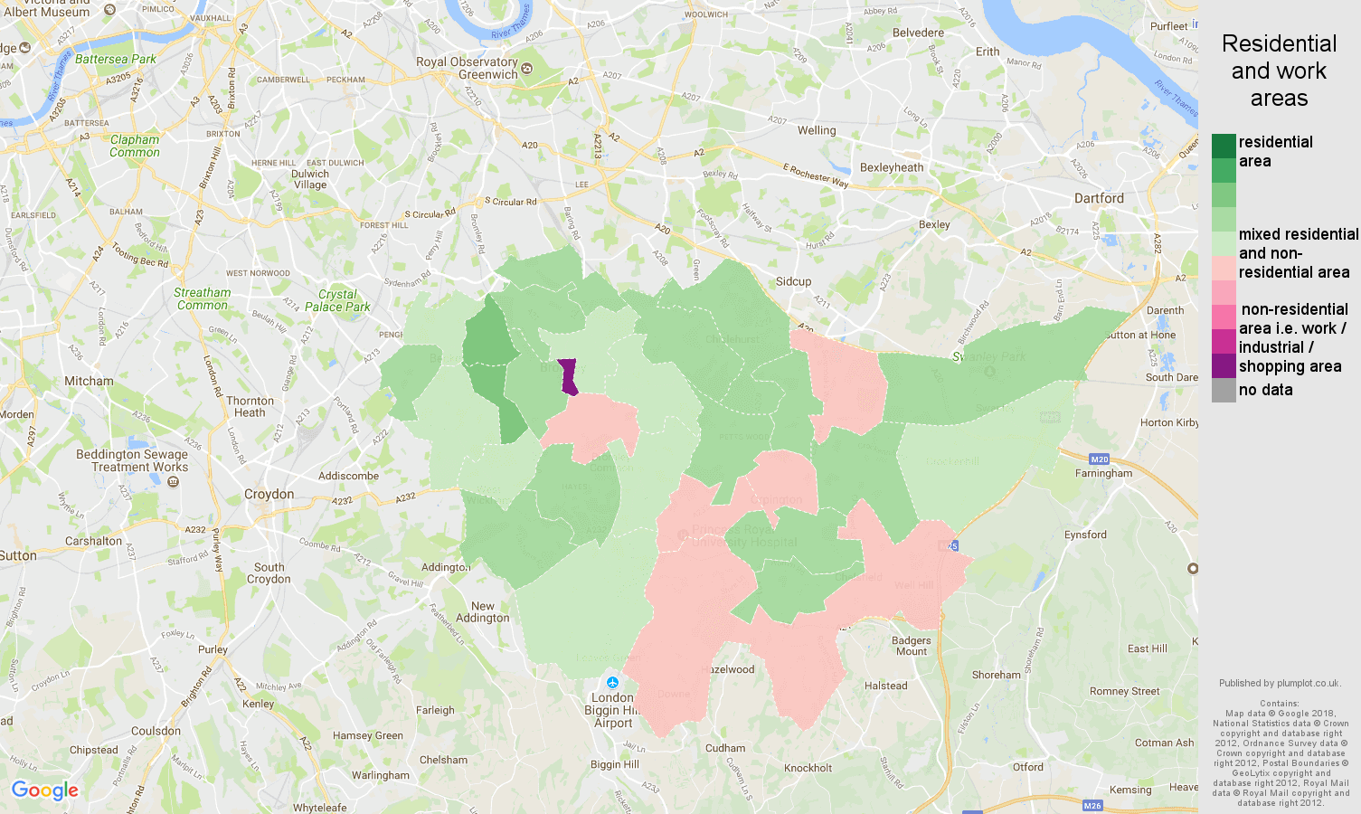 Bromley Residential Areas Map 