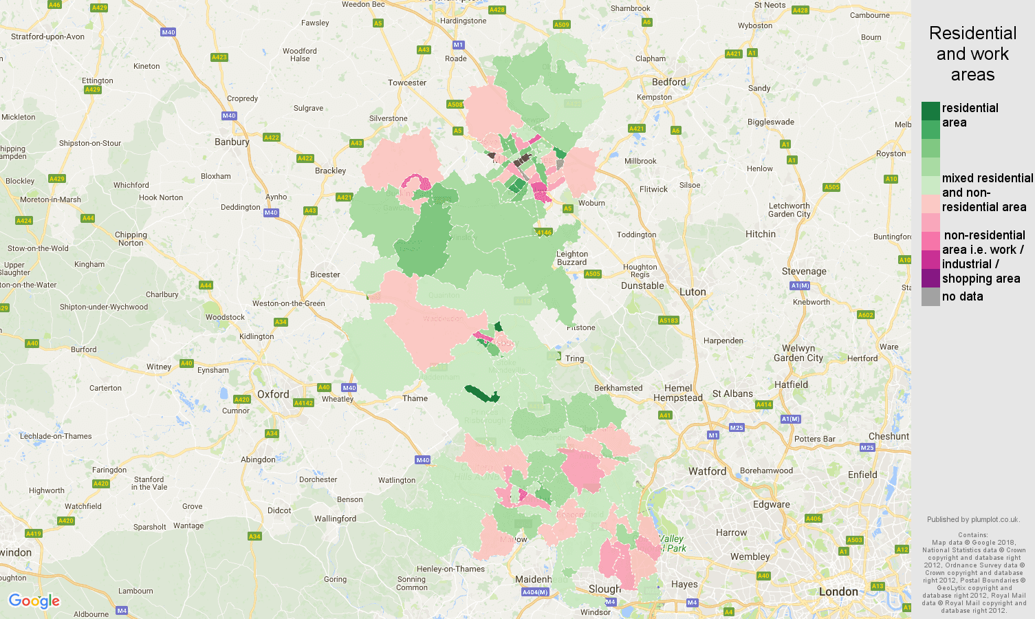 Buckinghamshire Residential Areas Map 