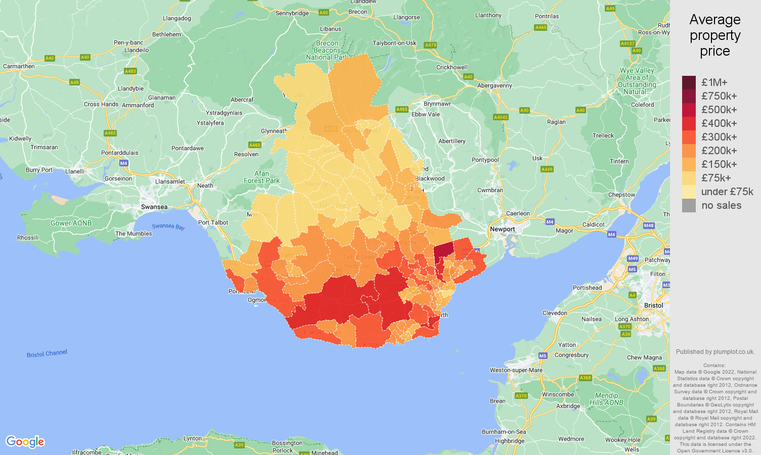 Cardiff house prices map