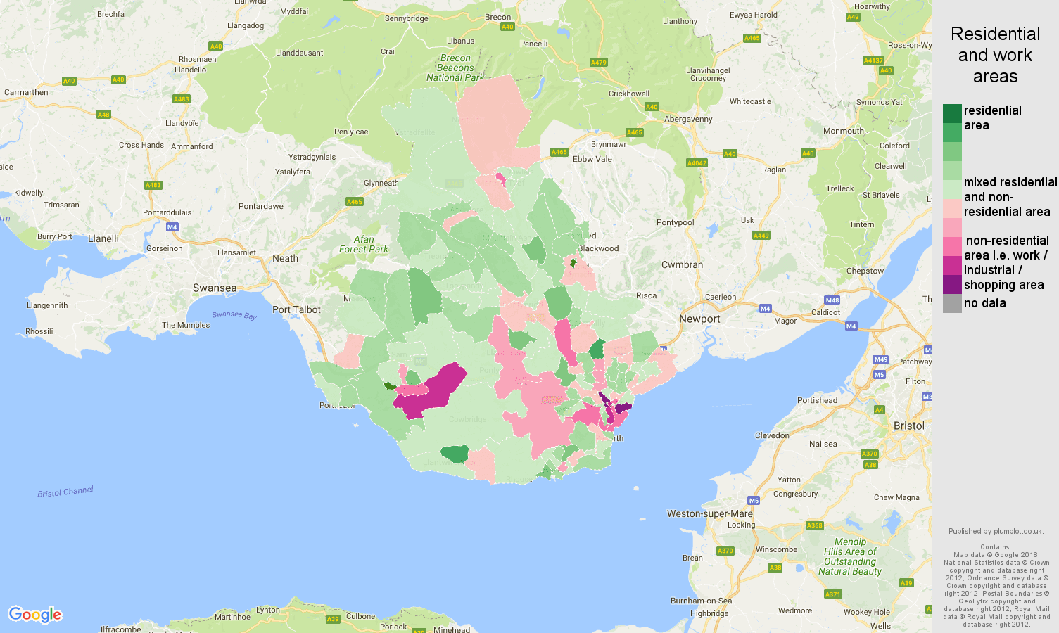 Map Of Cardiff And Surrounding Areas Cardiff Population Stats In Maps And Graphs.