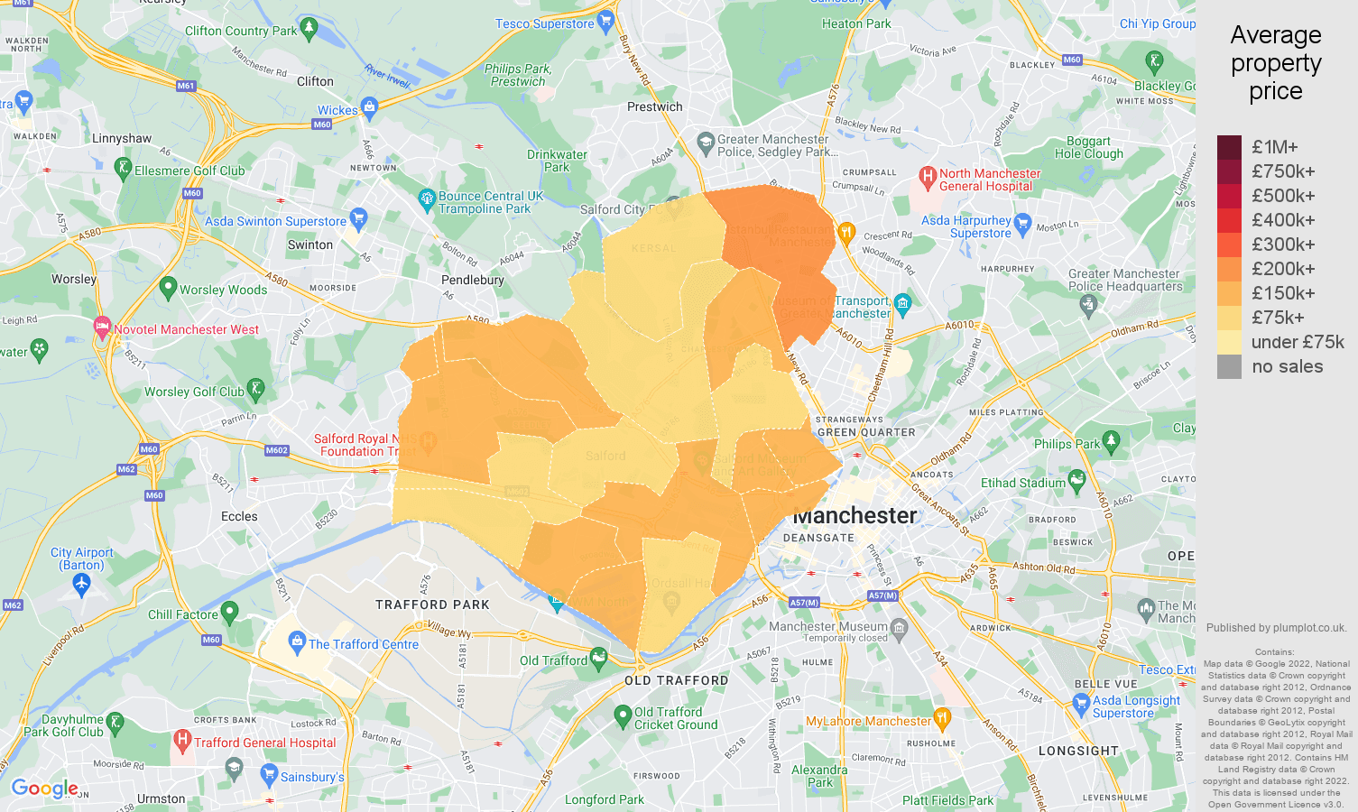 Salford house prices map