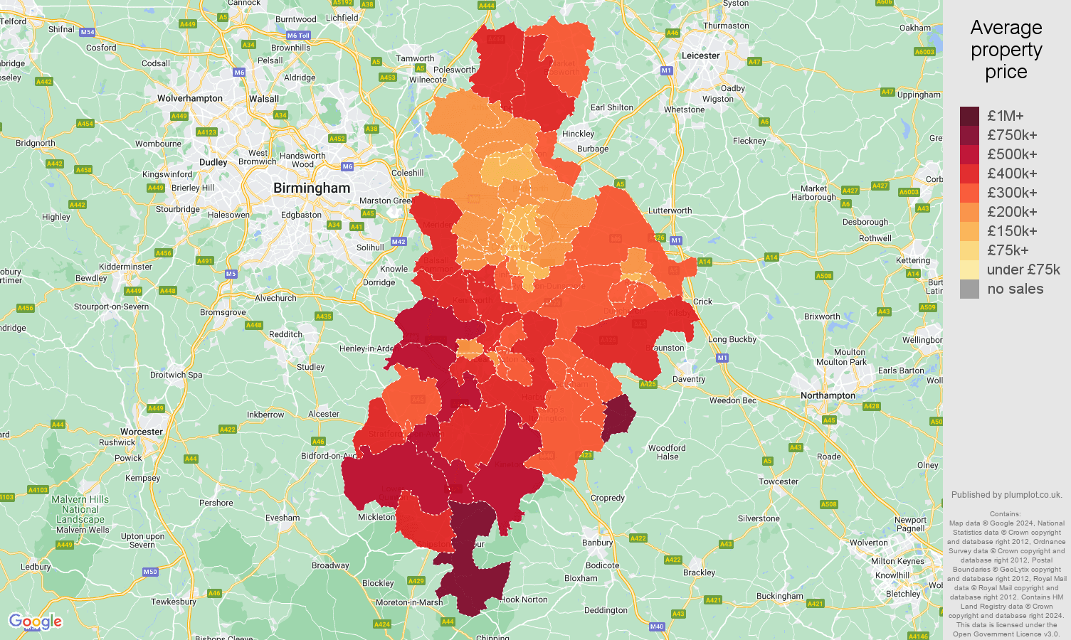 Coventry house prices map