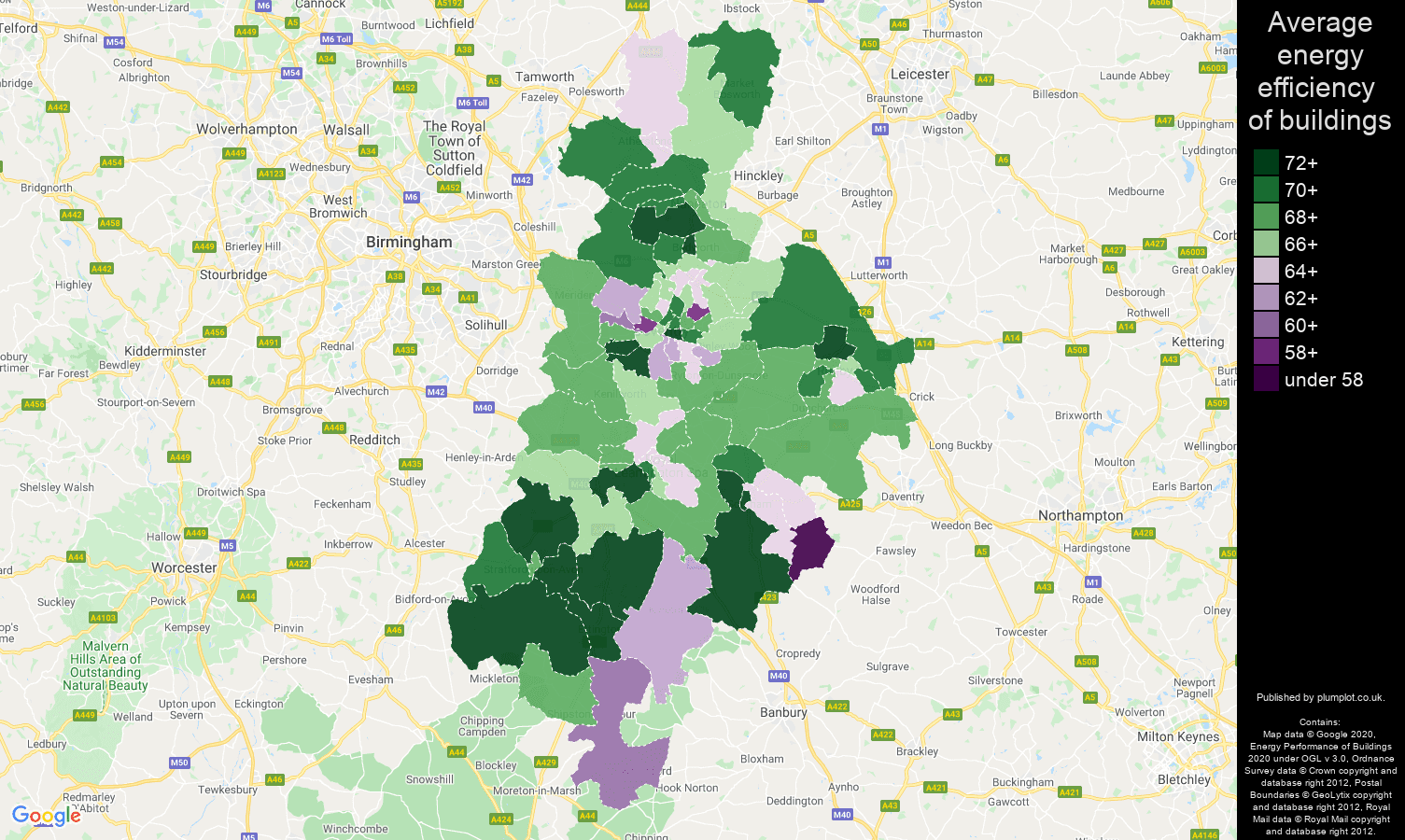 Coventry map of energy efficiency of flats