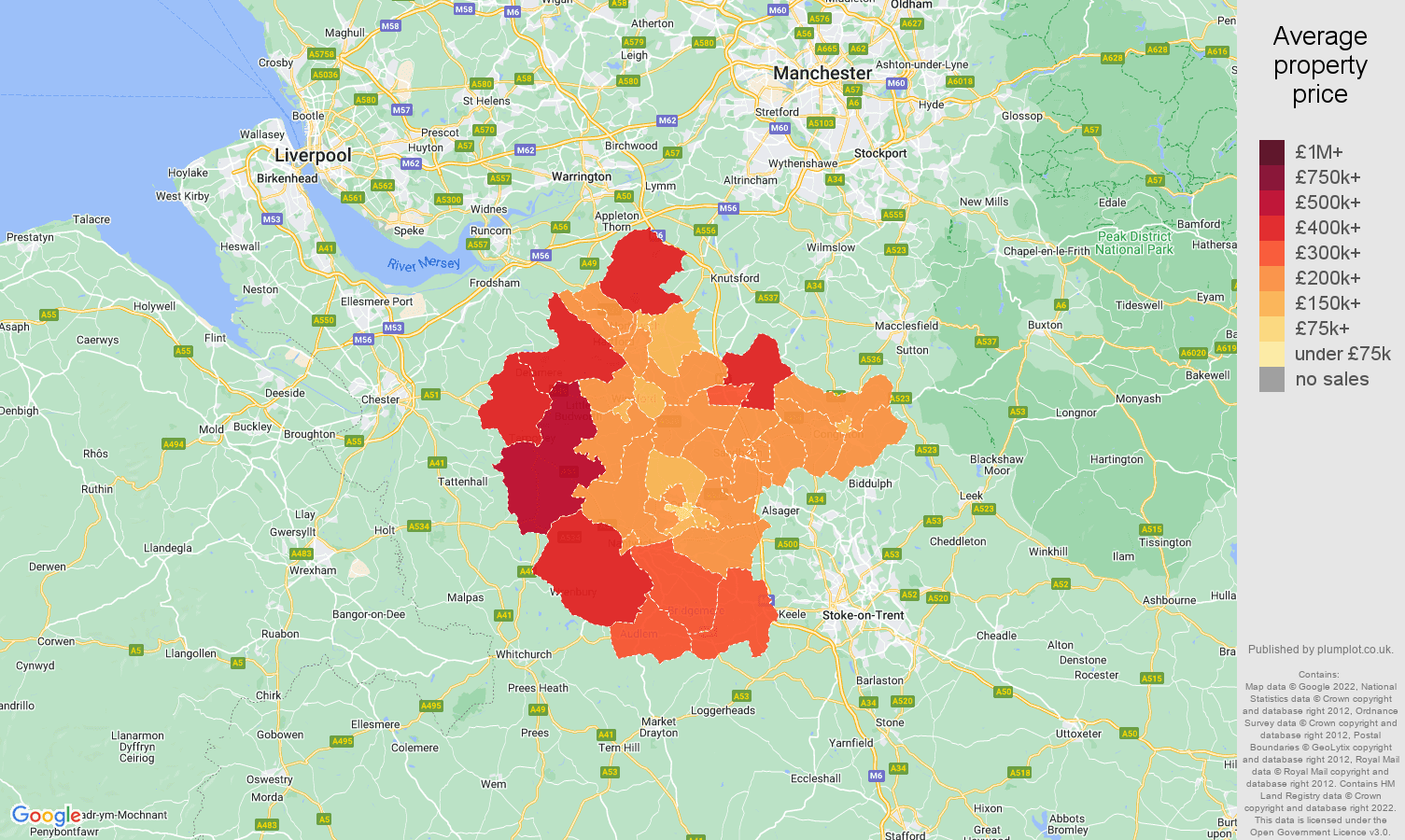 Crewe house prices map