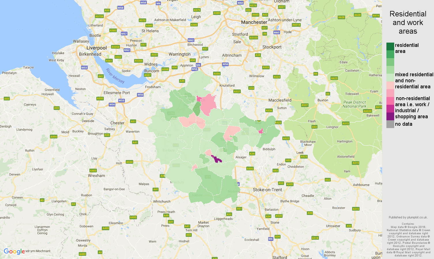 Crewe residential areas map