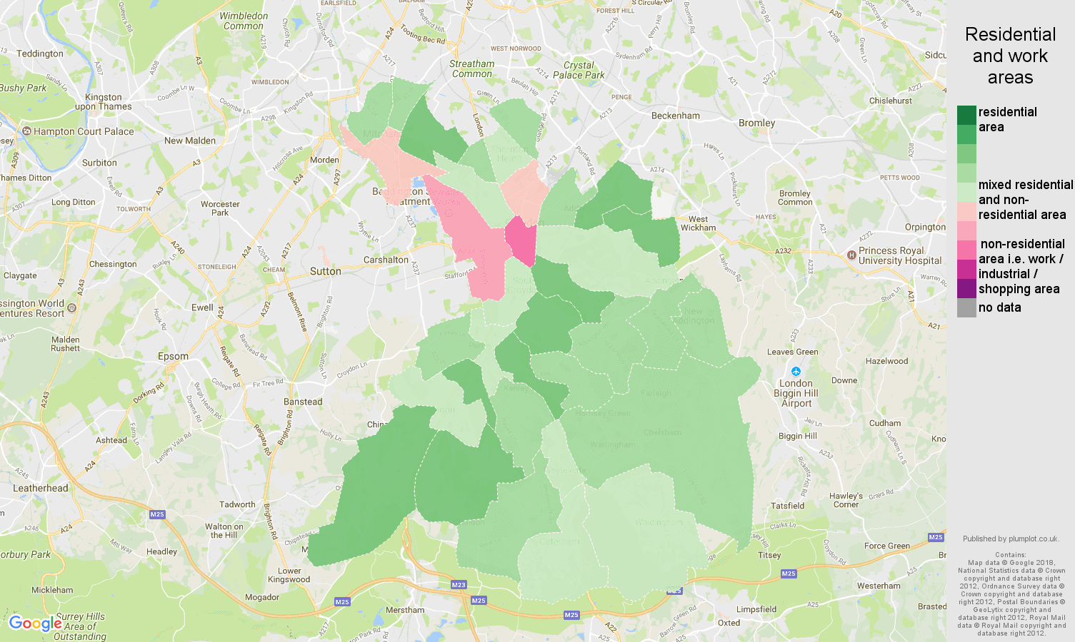 Croydon residential areas map