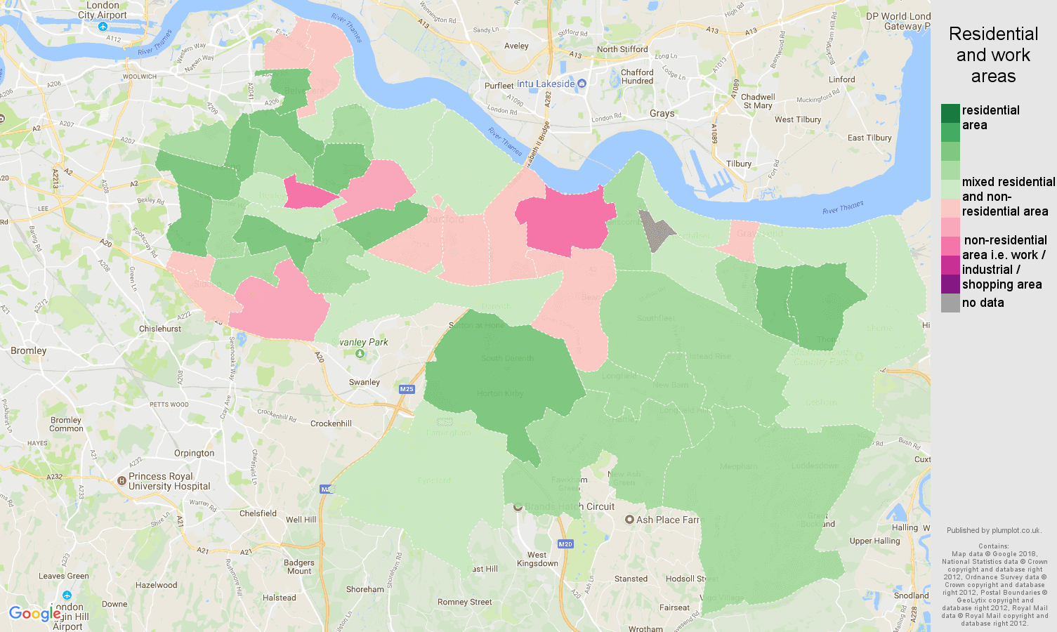 Dartford residential areas map