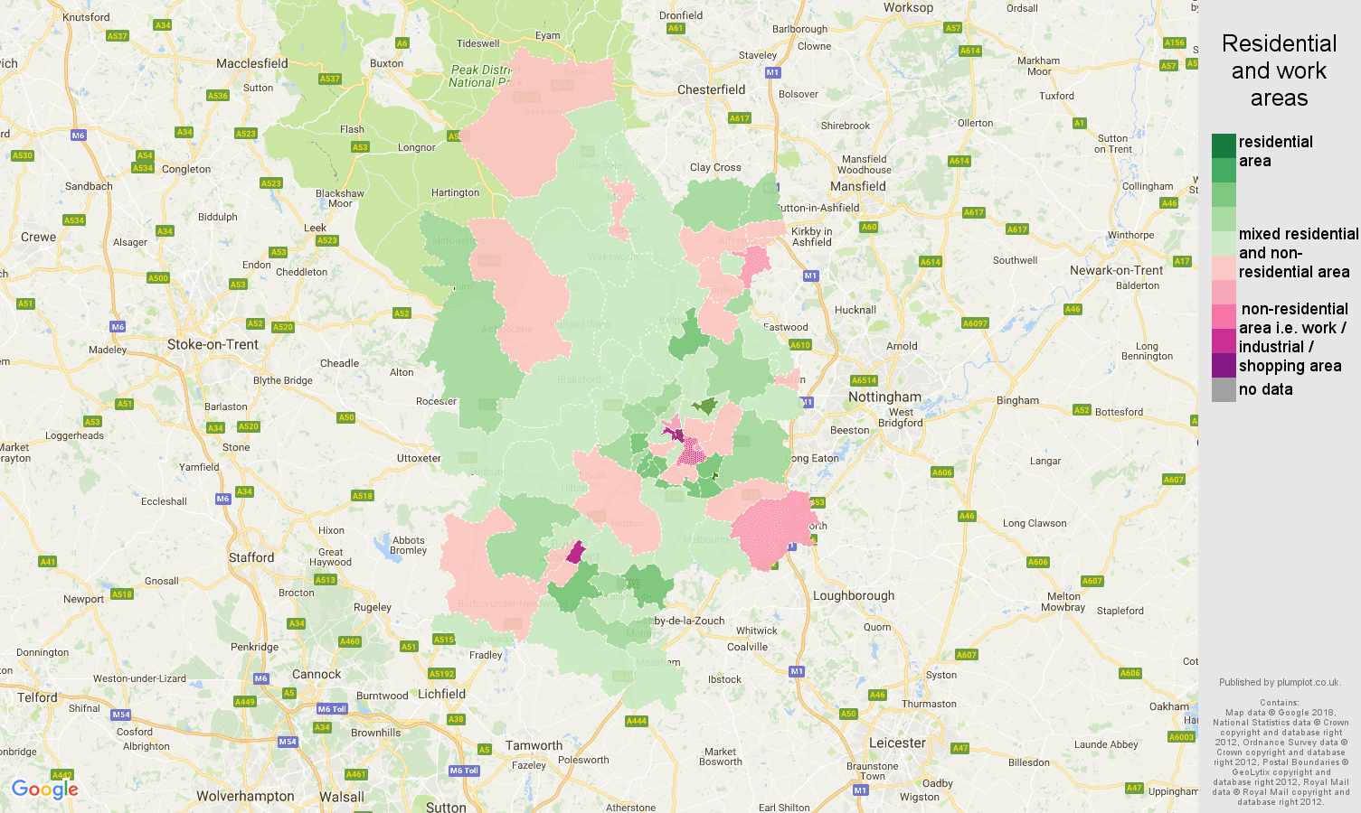 Derby Residential Areas Map 