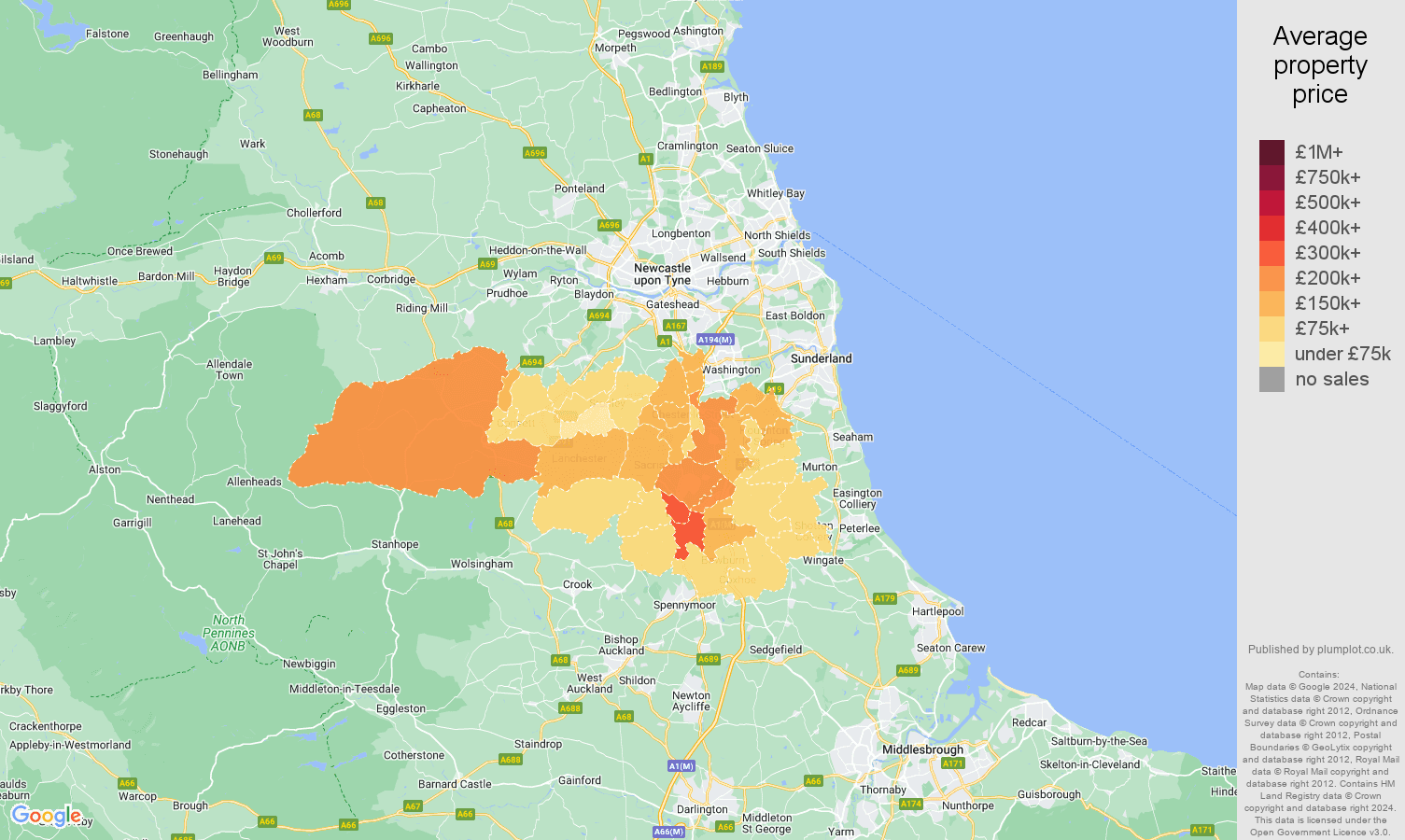 Durham House Prices In Maps And Graphs 