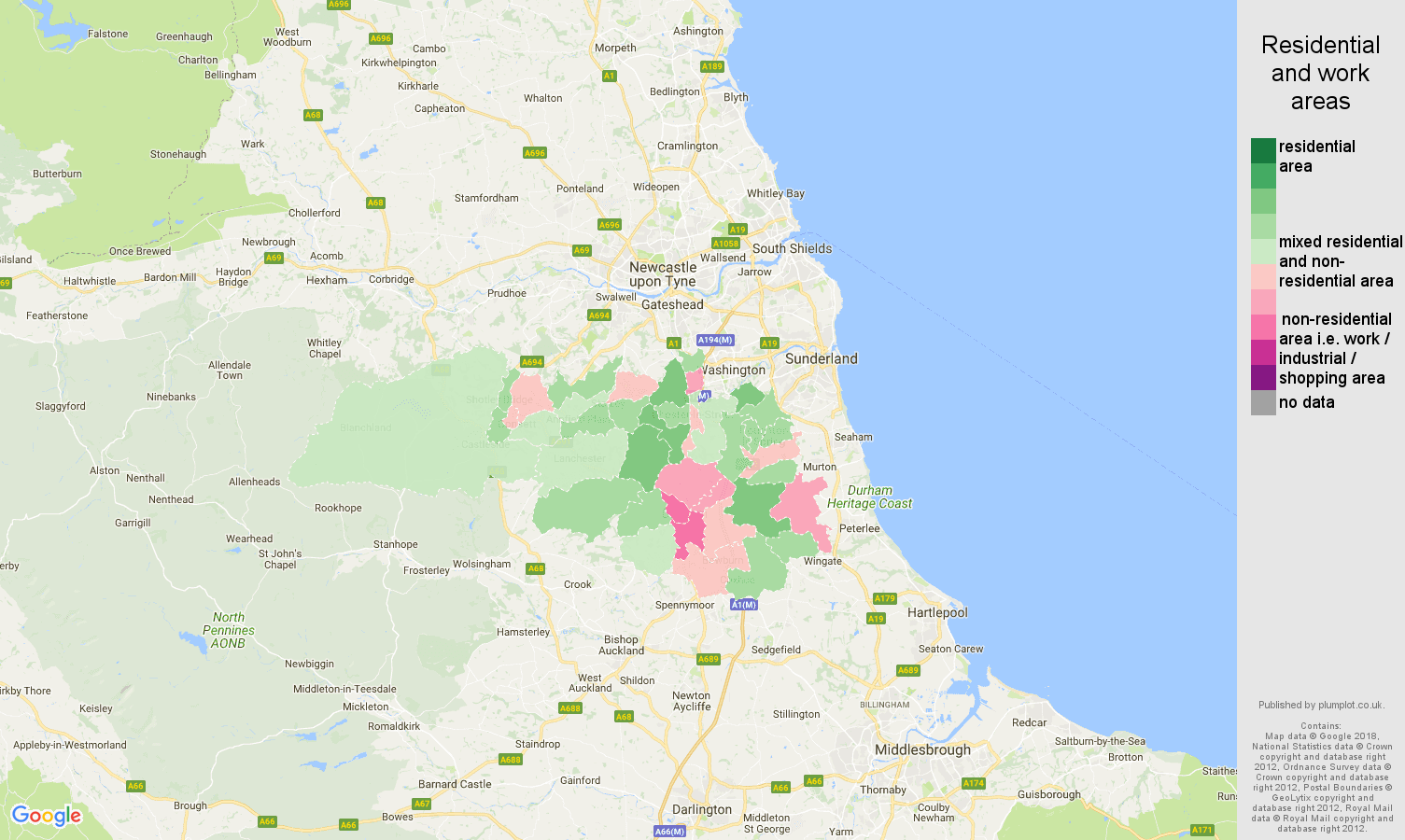 Durham population stats in maps and graphs.