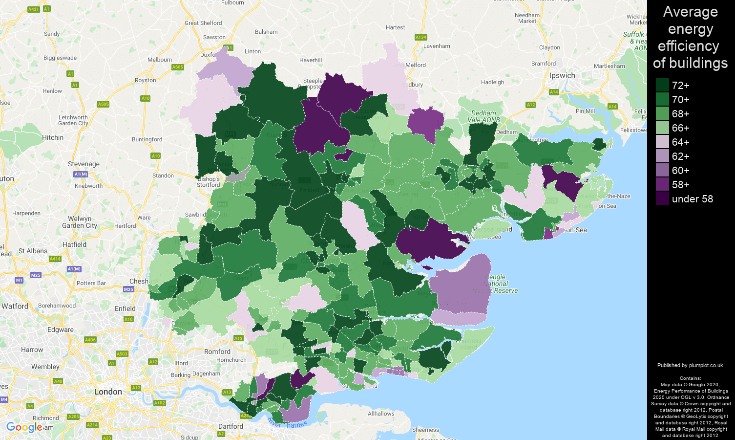 Essex map of energy efficiency of flats