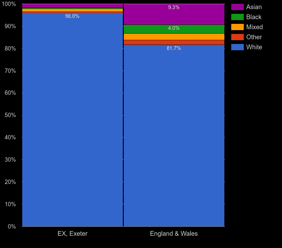 Exeter population ethnic group