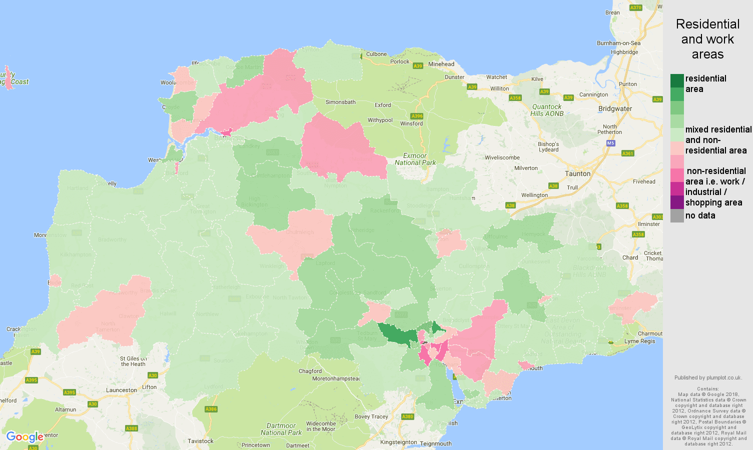 Exeter residential areas map
