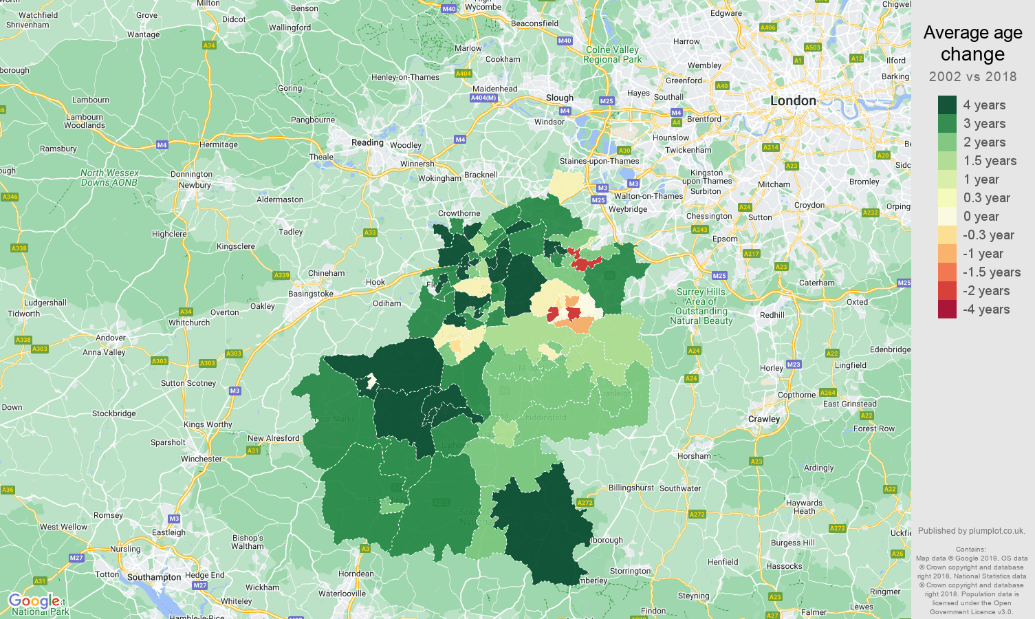 Guildford Population Growth Rates 