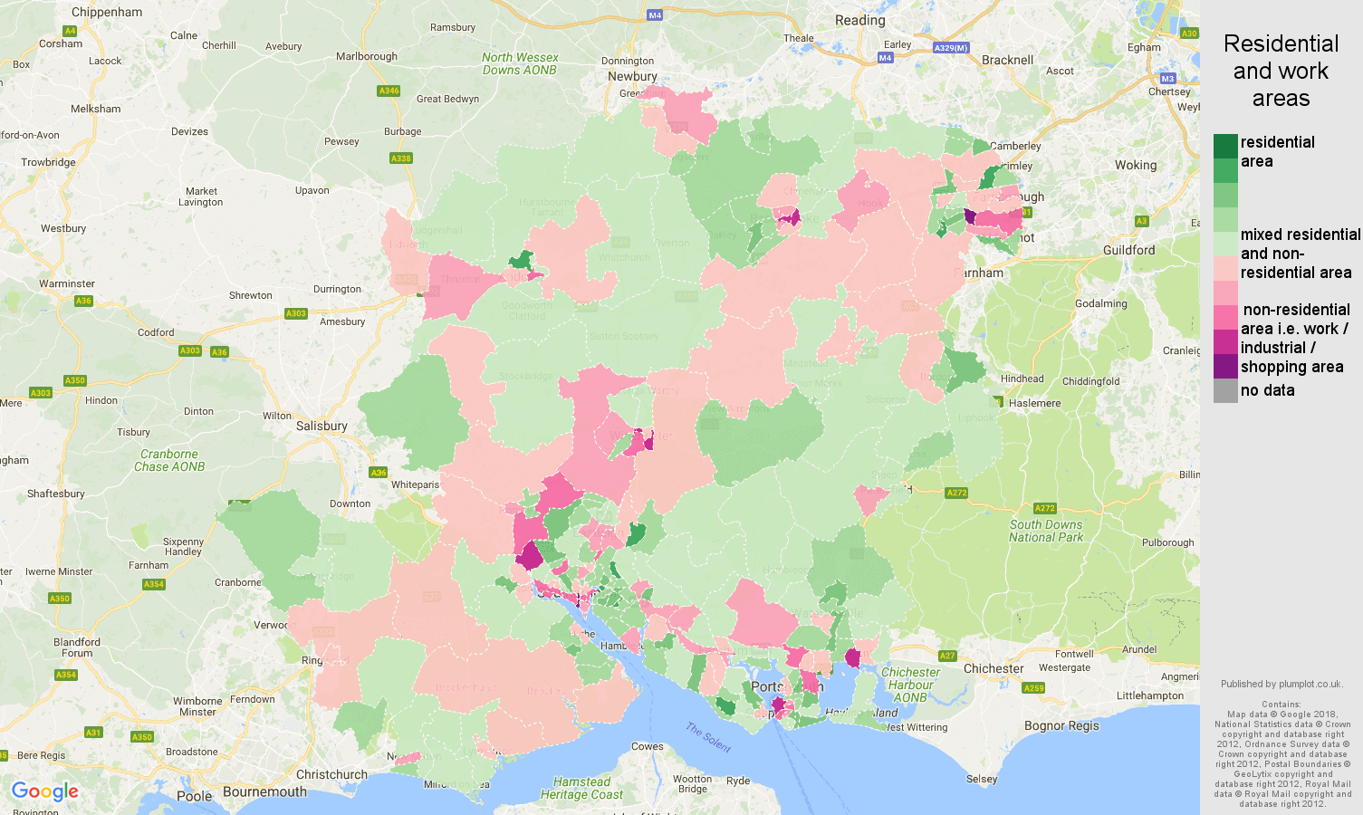 Hampshire residential areas map