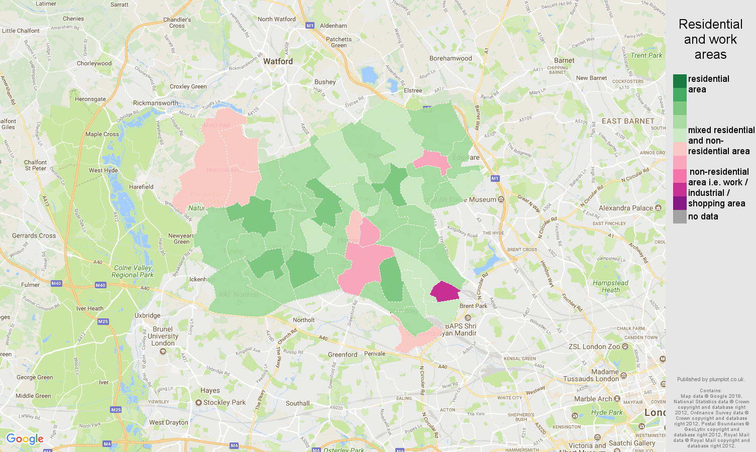 Harrow residential areas map