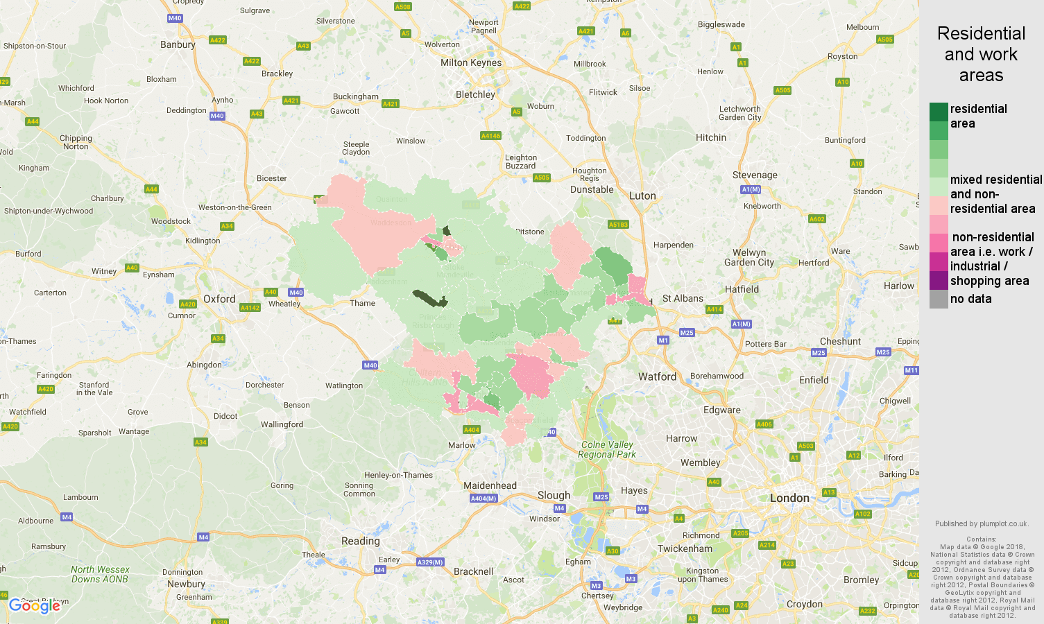 Hemel Hempstead residential areas map