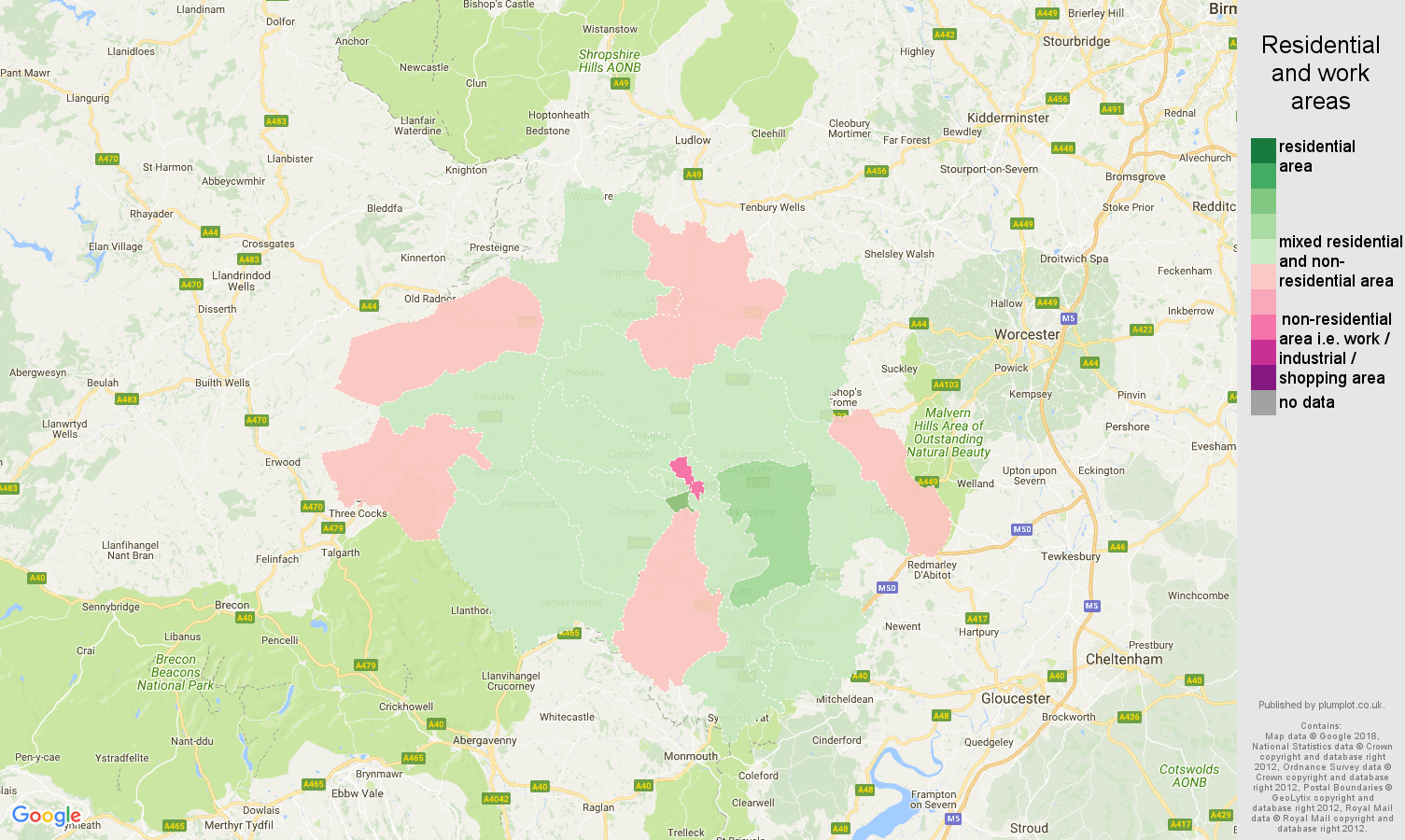 Hereford residential areas map