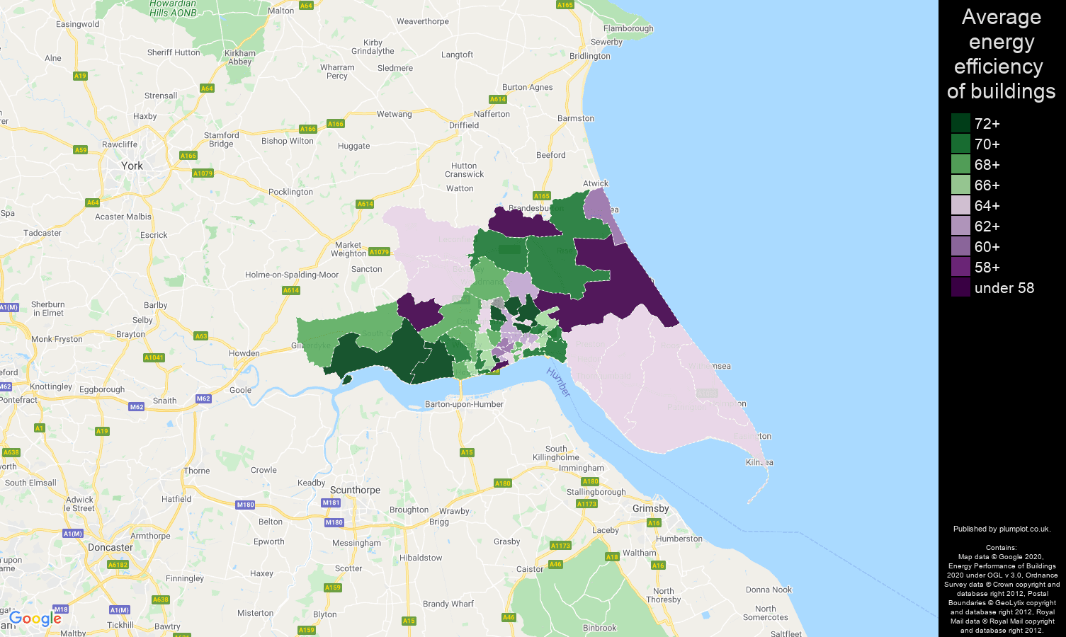 Hull map of energy efficiency of flats