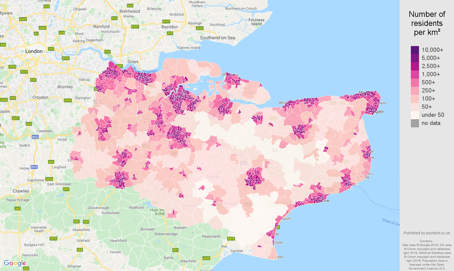 Kent Population Stats In Maps And Graphs