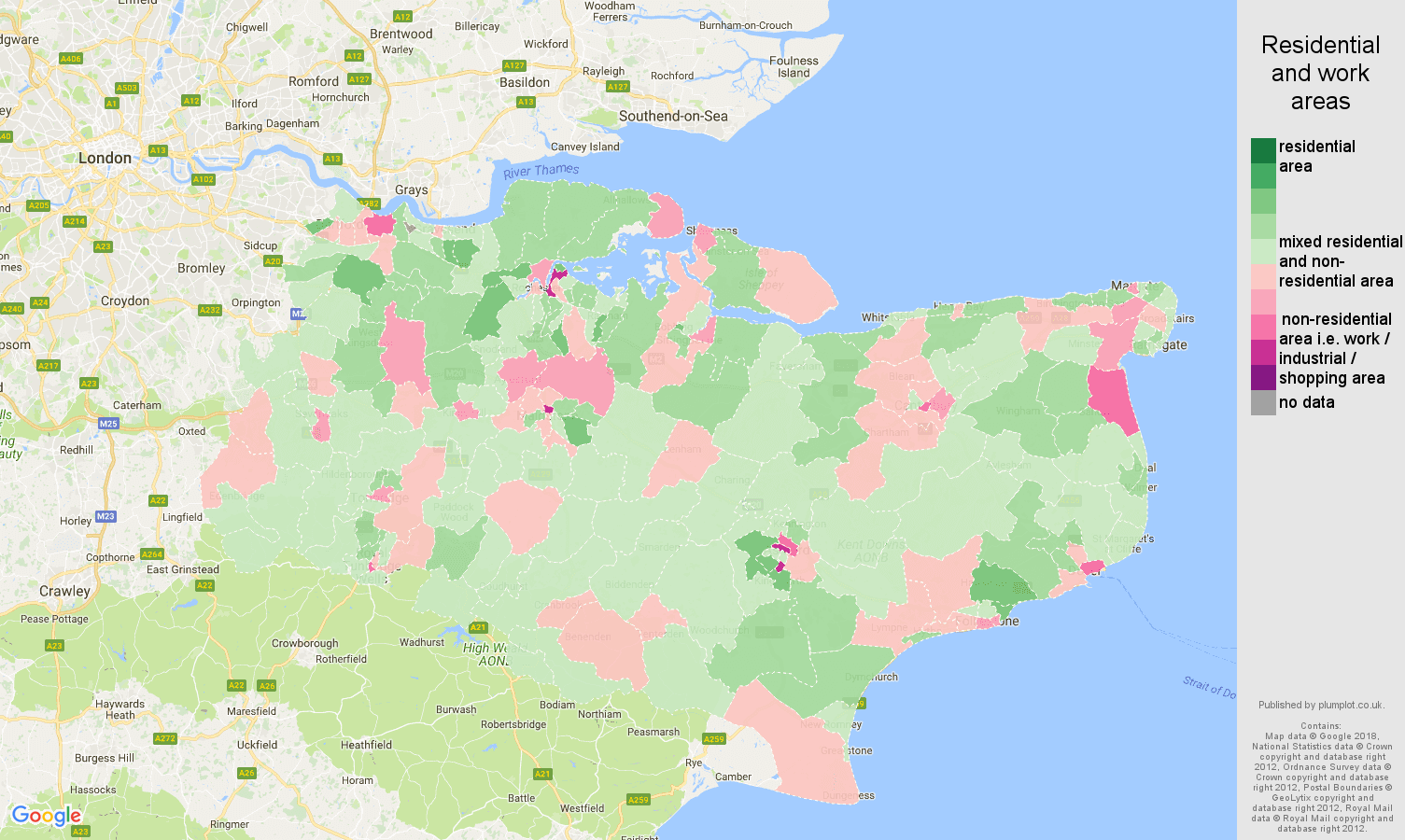 Kent residential areas map