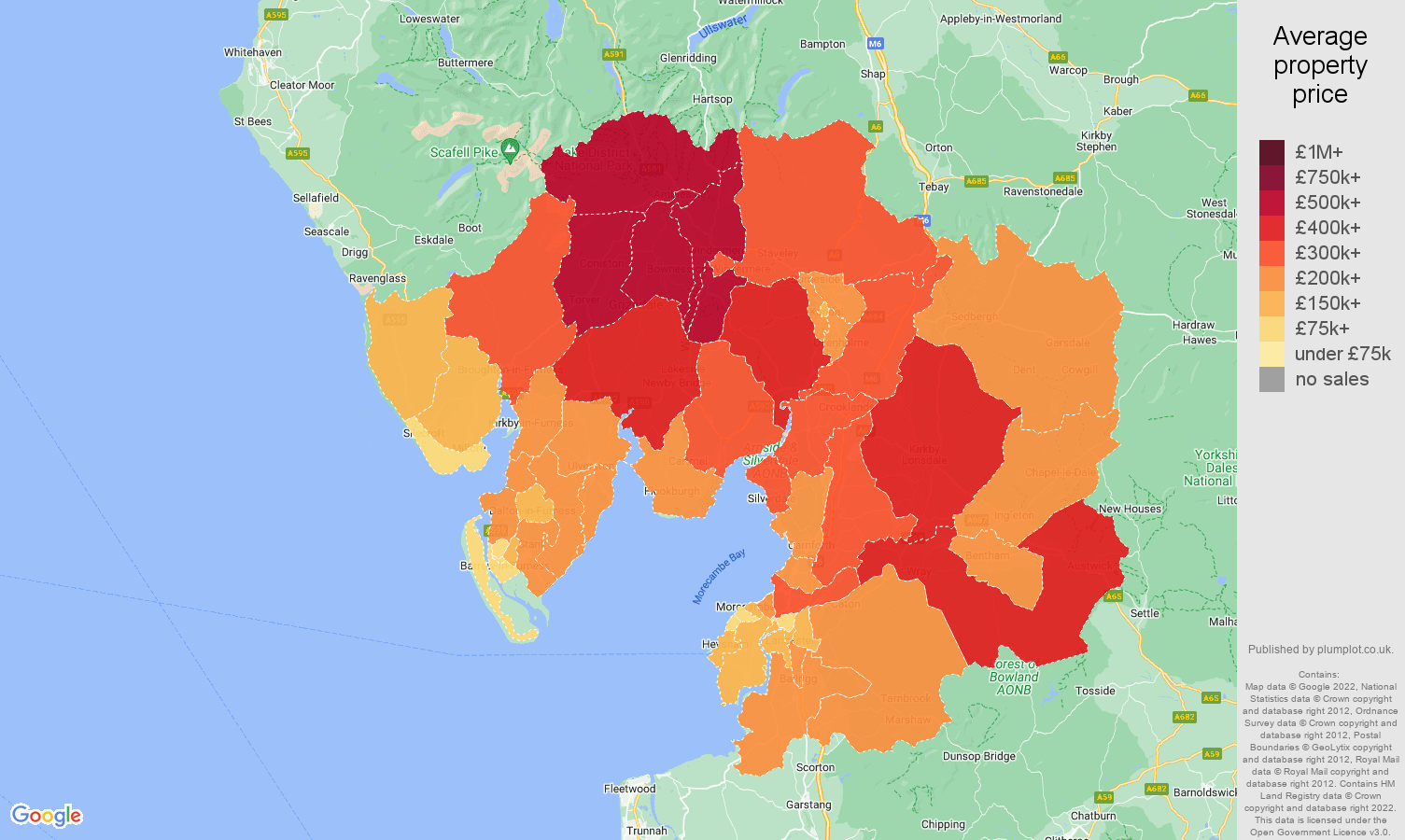 Lancaster house prices map