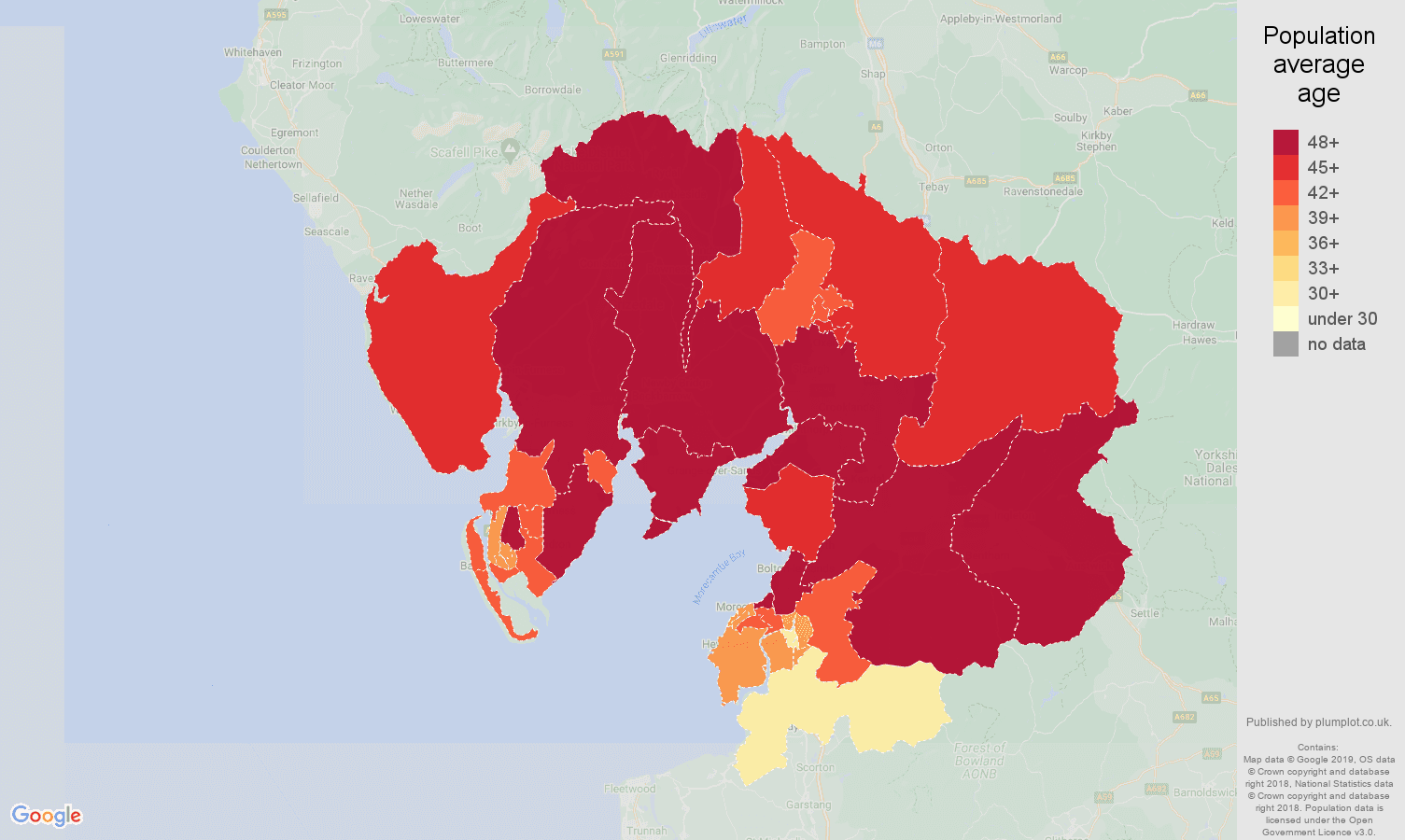 Lancaster population stats in maps and graphs.