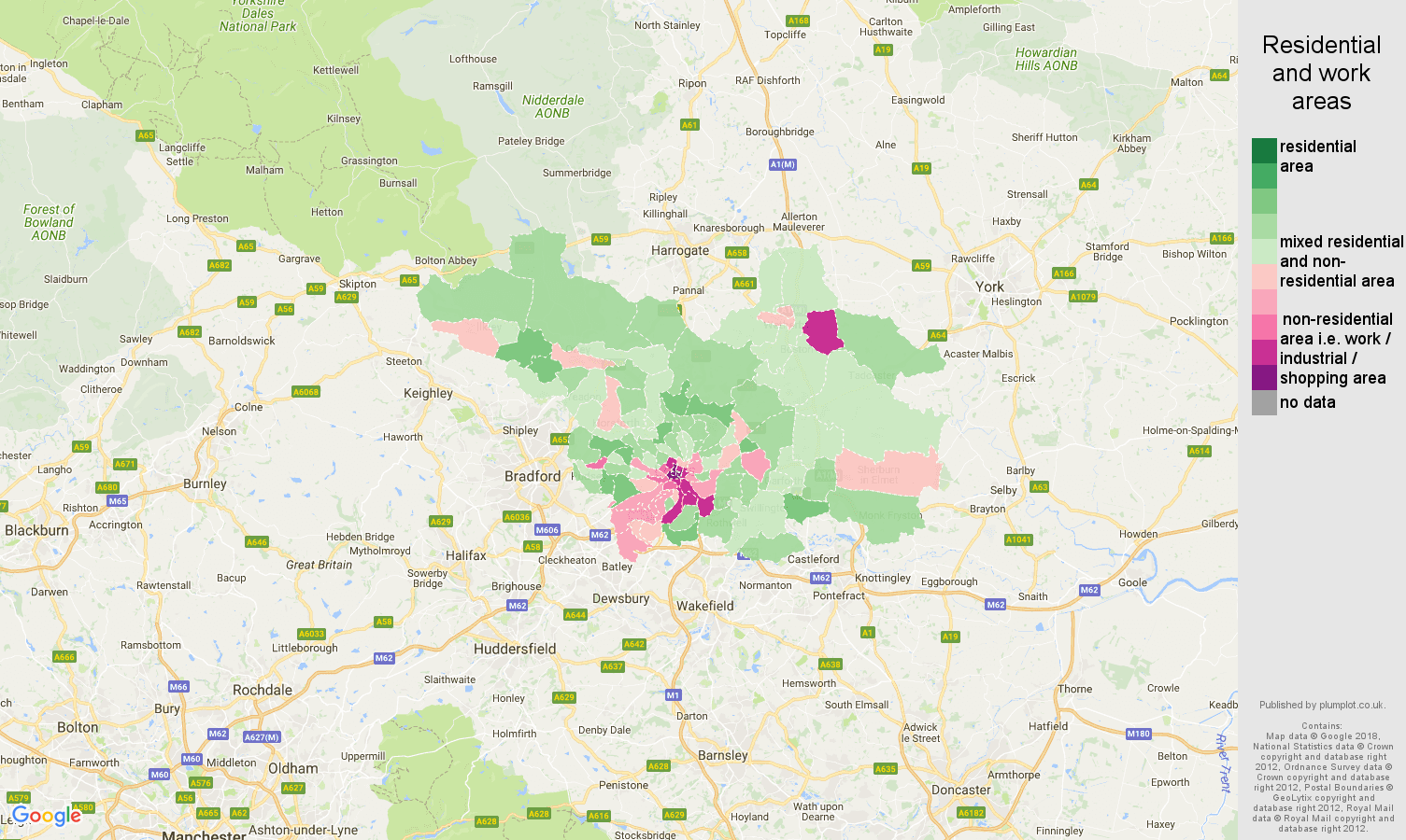Leeds residential areas map