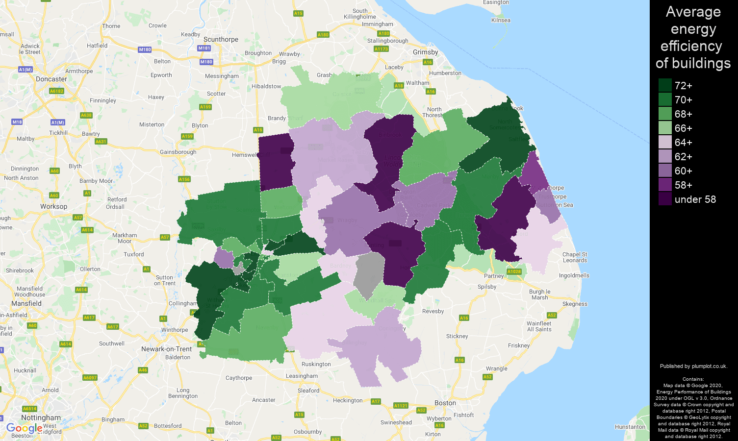 Lincoln map of energy efficiency of flats