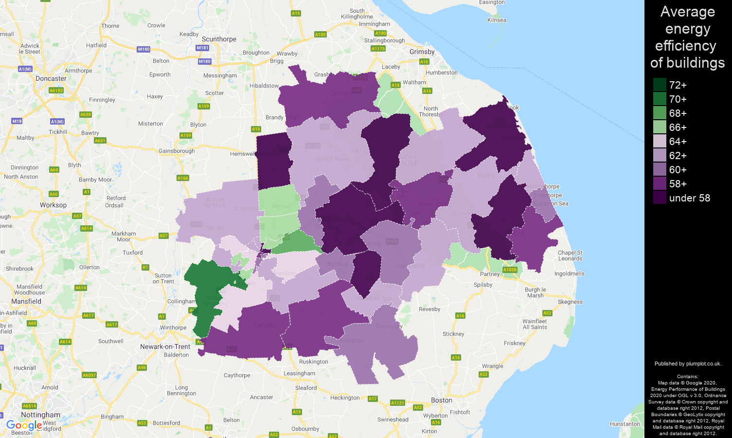 Lincoln map of energy efficiency of houses