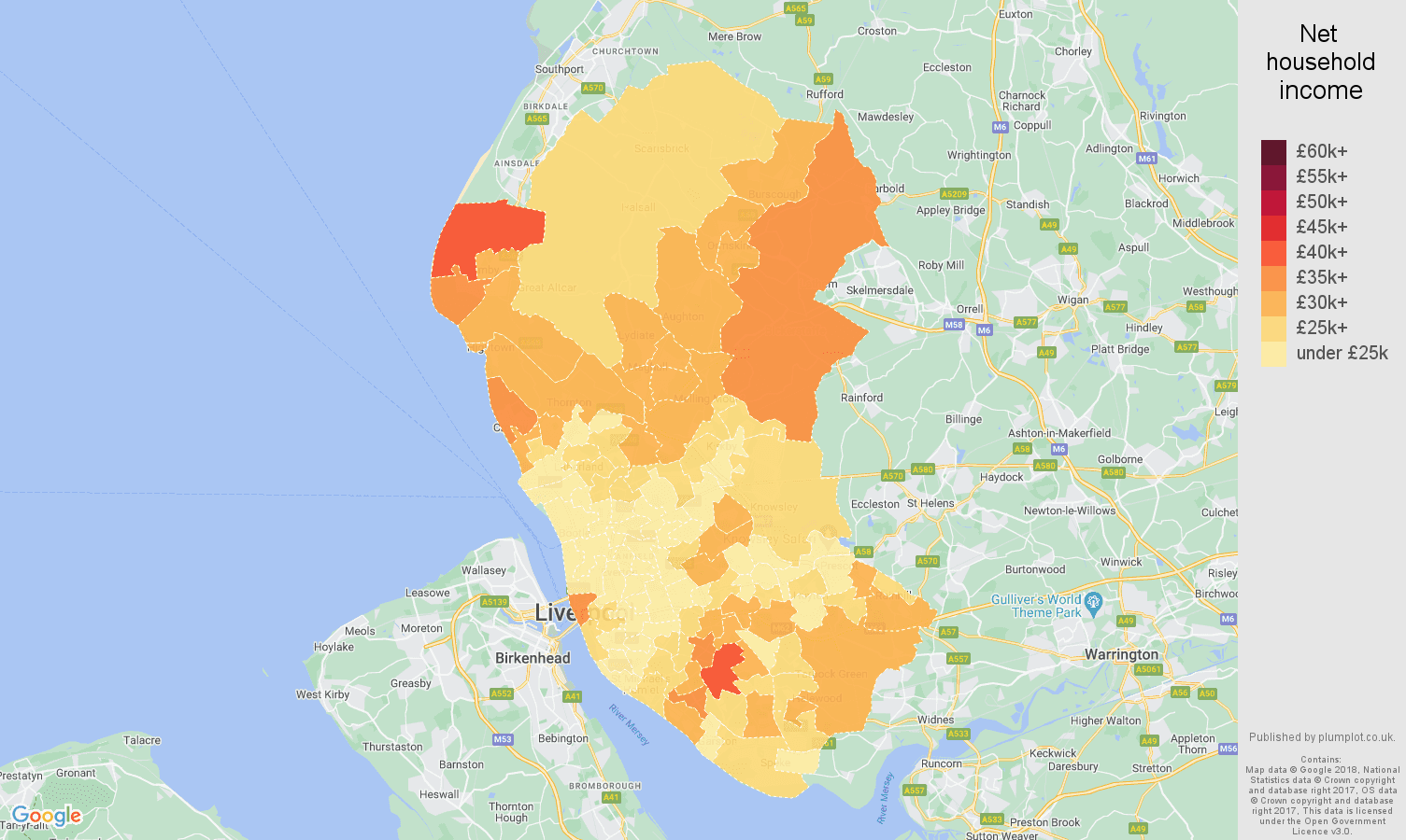 Liverpool net household income map