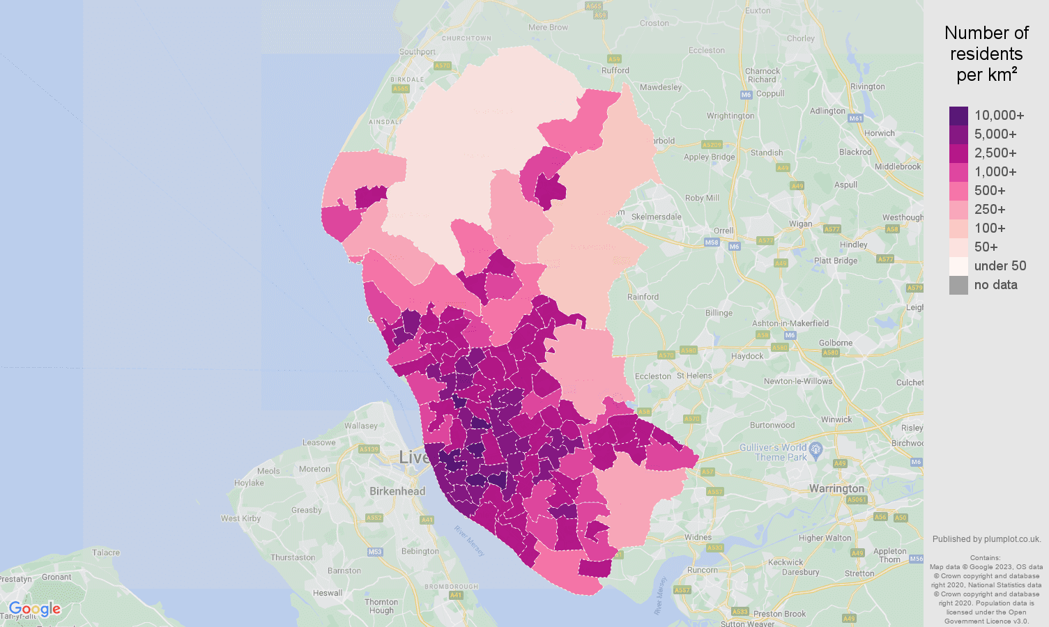 Liverpool population stats in maps and graphs.