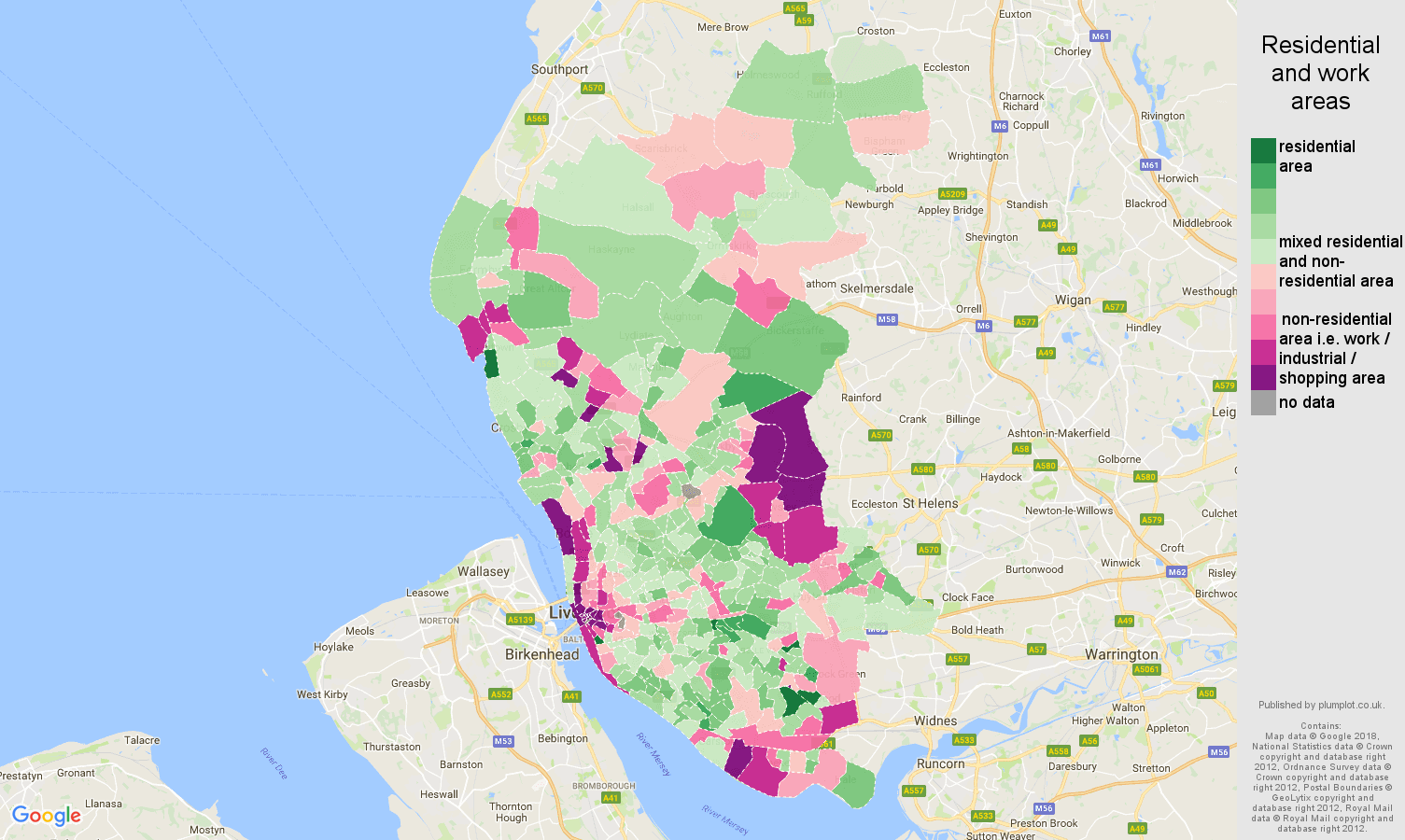 Liverpool Residential Areas Map 