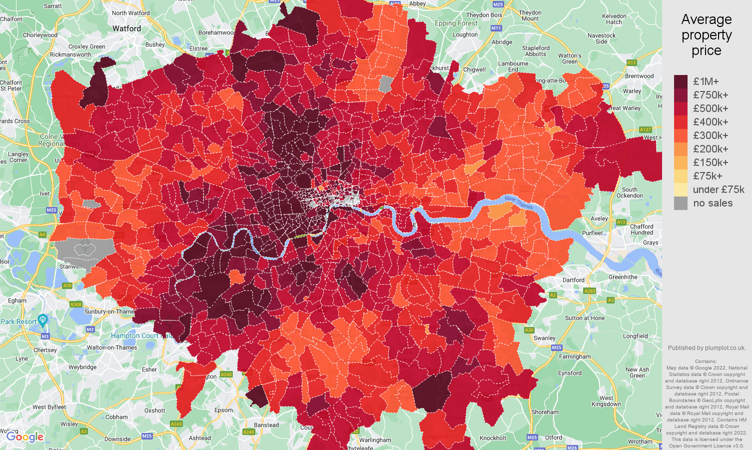 London house prices map