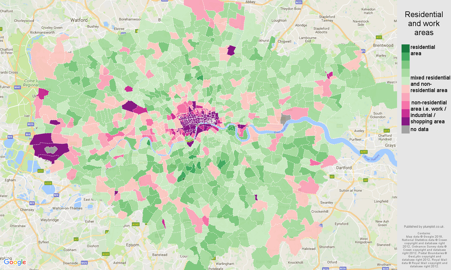 London population stats in maps and graphs.