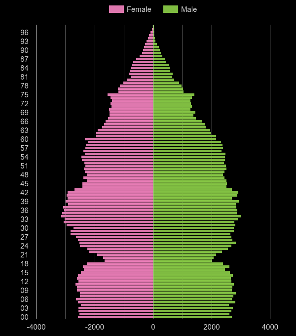 Luton population stats in maps and graphs.