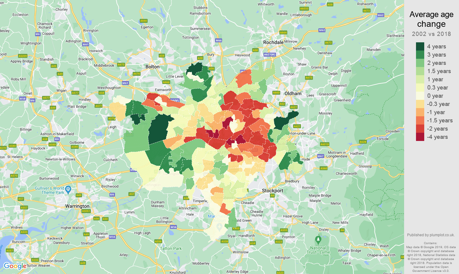 Manchester population growth rates.