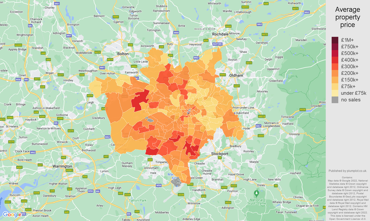 Manchester house prices map