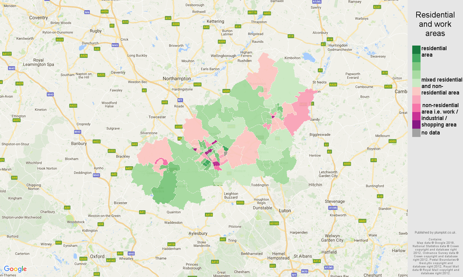 Milton Keynes residential areas map